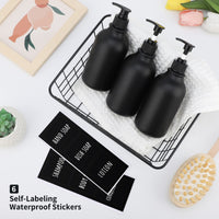 3 x Brand New Segbeauty Soap Dispenser Black Matt, Pack of 3 500 ml Shampoo Dispensers for Shower, Shampoo Bottles for Filling with Labels, Refillable Soap Dispenser Plastic for Kitchen Bathroom - RRP €73.74