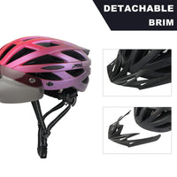 1 x RAW Customer Returns JEPOZRA Bicycle Helmet Men Women Road Bike Helmets with Removable Visor Magnetic Goggles Cycling Helmet Adjustable Safety Breathable Ski Helmets Adult Bicycle Helmets Pink  - RRP €33.99