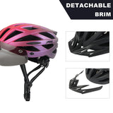 1 x RAW Customer Returns JEPOZRA Bicycle Helmet Men Women Road Bike Helmets with Removable Visor Magnetic Goggles Cycling Helmet Adjustable Safety Breathable Ski Helmets Adult Bicycle Helmets Pink  - RRP €33.99