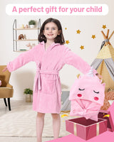 1 x RAW Customer Returns WYTbaby Children s Bathrobes with Hood Boys Girls Pajamas for Infants 6-8 Years, Pink - RRP €29.99