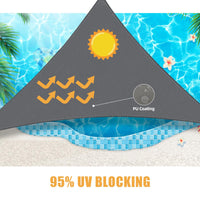 1 x RAW Customer Returns HOMPER 3x3x4.3m Sun Shade Sail Triangular Breathable Waterproof, Premium PES Polyester 95 UV Protection Sun Protection, for Balcony Garden Camping - RRP €28.19