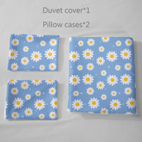 1 x RAW Customer Returns HOSIMA Daisy Bedding Set Duvet Cover for Adults Boys Girls Blue White Daisy Print Duvet Cover with Pillowcases Daisy M  - RRP €37.99