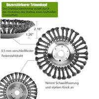 1 x RAW Customer Returns Weed brush brush cutter 200 x 25.4 mm brush cutter accessories - wire brush round brush weed trimmer with 6 pieces of assembly tools wild weed brush for removing moss, weeds and rust - RRP €18.41