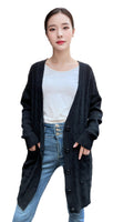 1 x RAW Customer Returns BETYFUL Women s Cardigan Long Sleeve Cardigan Autumn Winter Casual Knitted Cardigan Open Front Sweater with Button S-XXL One Size, Black  - RRP €20.16