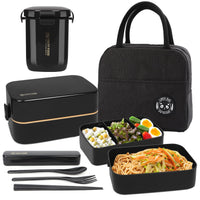 3 x RAW Customer Returns UHAPEER Bento Box for Adults and Children, Portable Leak-Proof Lunch Box with Bag, Microwave Safe Lunch Box, Lunch Box for Work and School - RRP €98.82