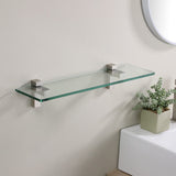 1 x RAW Customer Returns KES Glass Bathroom Shelf 50 cm Tempered Glass Shelf 8mm Glass Shelves Bathroom Shelf Glass Support with Brushed Finish, BGS3201-2 - RRP €36.18