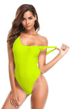 1 x RAW Customer Returns SHEKINI Women s One-Piece Swimsuit U Neck Sport Tummy Control Swimwear Backless Monokini Swimsuit Slim Beachwear Bodysuit S, C-Fluorescent Yellow  - RRP €29.42