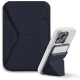 1 x RAW Customer Returns MOFT MagSafe Wallet Stand for iPhone 15 14 13 12 Series Compatible with MagSafe, MOVAS Vegan Leather Magnetic Mobile Phone Stand with 3 Viewing Angles, 2 Card Holders Navy Blue  - RRP €34.9