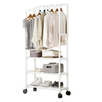 1 x RAW Customer Returns MONKLE - Floor coat hanger, black coat hanger with wheels, clothes hanger stand - RRP €29.99