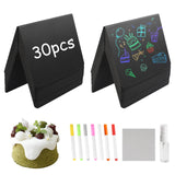 1 x RAW Customer Returns QINGYIWL 30pcs Mini Chalkboard Small Set Small Blackboards for Writing 10 7.5 cm Price Labels Stand in V-Shape Kitchen Notes, Place Cards for Message Signs Buffet Wedding Party Bakery - RRP €17.14