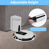 1 x RAW Customer Returns Door stop floor self-adhesive heavy door holder door stopper without drilling height-adjustable door buffer wall protection door stopper with 3M adhesive tape screws door stopper, silver - RRP €20.99