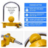 1 x RAW Customer Returns HISports Trailer Lock Anti-Theft Trailer Security Lock for Normal Trailer Crane 50mm to Protect Caravan Anti-Theft with 2 Keys Yellow - RRP €18.13