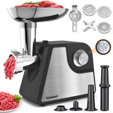 1 x RAW Customer Returns Electric meat grinder, 2500W electric meat grinder with sausage filler, kibbe attachments, cookie attachment, minced meat machine with stainless steel grinding blade, 3 perforated discs, 2 speeds - RRP €106.88