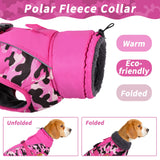 1 x Brand New Kuoser Winter Coat for Small Medium Large Dogs Waterproof Warm with Harness Hole Reflective Cold Weather Fleece Lining and Fur Collar Adjustable Dog Clothes Pink - RRP €33.71