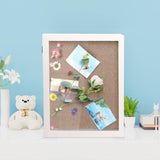 1 x RAW Customer Returns Brmeday 3D picture frame for filling 28 x 35 cm wooden object frame for filling white shadow box frame with linen back panel for memorabilia wedding desk gift, with LED fairy lights - RRP €29.23