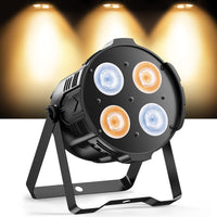 1 x RAW Customer Returns ZonQoonz 200W COB Par Light Cold Warm White Lighting Effects, 4 LED Par Spotlights DMX 4 8CH with Sound Activated for Architectural Church Disco Wedding Party Halloween Christmas - RRP €56.4