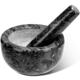 1 x RAW Customer Returns Tera Marble Mortar and Pestle Set Kitchen Mill Made of Natural Marble in Small Size with 10cm Diameter - Manual Spice Mill Herb Mill Pill Crusher with Pestle in Black - RRP €25.56