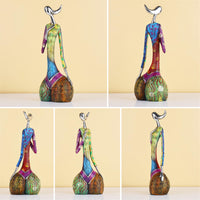 1 x RAW Customer Returns Abstract Art Woman Sculpture Figures - Colorful Yoga Character Statue for Modern Home Decoration - Handmade Figure with Expressive Design - Hand-Painted Oil Painting Woman Statue A  - RRP €20.4