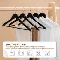 1 x RAW Customer Returns HOUSE DAY 32Pcs Premium Sturdy Wooden Clothes Hangers, Non-Slip Shoulder Hangers with Rose Gold Swivel Hook, 45cm, Black - RRP €37.99