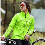 1 x RAW Customer Returns WOSAWE 2 in 1 Cycling Jacket Men Convertible Lightweight Cycling Vest Reflective Windbreaker, Women Green, Medium - RRP €46.99