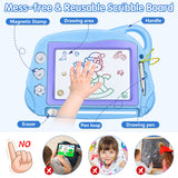 1 x RAW Customer Returns AiTuiTui Magnetic Drawing Doodle Board for Kids Travel Size Colorful Writing Tablet Mini Erasable Sketchpad Educational Toy for Toddlers 2 3 4 Blue - RRP €13.1