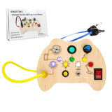 1 x RAW Customer Returns Smartwo Busy Board from 1 year, wooden activity board electronic, Montessori baby toy, sensory motor skills board with light switch, travel games from 1 year, birthday gift for 2 years - RRP €17.14