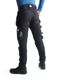 1 x RAW Customer Returns Bitco BTC16B Stretch Full Black Work Pants Cordura Reinforced Water and Oil Resistant Cotton Polyester Elastane Flexible Utility Pockets Knee Pockets Cell Phone Pocket - RRP €105.43