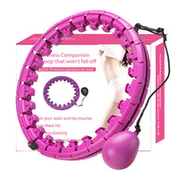 1 x RAW Customer Returns Hula Hoop with weight ball and knobs, Smart Hula Hoop for adults, Hoola Hoop for weight loss, Quiet fitness hoop with 24 segments - RRP €13.99