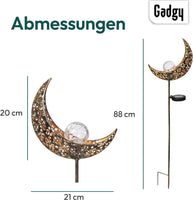 3 x Brand New Gadgy Set of 2 Solar Garden Lights Decorative Moonlight Metal Material IP65 Waterproof - RRP €90.72