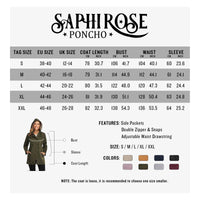 1 x RAW Customer Returns SaphiRose PONCHO women s rain jacket windbreaker waterproof hood transition jacket with breathable lining for spring summer and autumn dark size XL - RRP €58.99