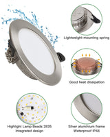 1 x RAW Customer Returns Dexnump  LED 230V, 7W 700LM LED spot ultra flat installation depth 25mm, 75-95mm installation diameter, IP44 s for bathroom, living room, kitchen, AC175-265V, set of 10 neutral white 4500K  - RRP €43.99