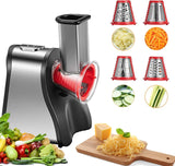 1 x RAW Customer Returns FOHERE Electric Grater 200W Electric Vegetable Slicer, Electric Potato Grater with 4 Cone Blades for Cheese, Carrot, Potato, Dishwasher Safe Easy to Clean, Red l - RRP €50.41