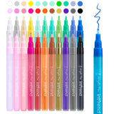 1 x RAW Customer Returns int rend acrylic pens set with 22 colors - 0.7mm tip - waterproof pens - acrylic markers for painting canvas, wood, clay, stones - acrylic paint pens - RRP €11.89