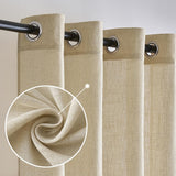 1 x RAW Customer Returns MIULEE Indoor Curtains Living Room Curtain Linen Curtains Eyelets Window Sheer Panel Curtain Modern Transparent Kitchen Curtains Bedroom Dining Room Beige 140 x 260 cm - RRP €32.49