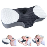 1 x RAW Customer Returns SAHEYER Orthopedic Pillow Memory Foam Pillow, Neck Support Pillow Head Pillow Side Sleeper Pillow, Neck Pillow Sleeping Pillow for Side Back Stomach Sleepers 65 30 8.5 12cm - RRP €29.99