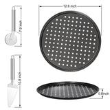 10 x Brand New Jopupe 2 Pack Pizza Pan Round Pizza Board Pizza Accessories 32cm Carbon Steel Pizza Pan Non-Stick Cake Pizza Crisper Server Tray Stand for Home Kitchen Oven Restaurant Pizza Baking Pans - RRP €204.0