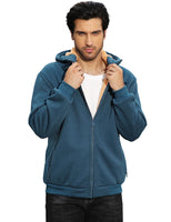 1 x RAW Customer Returns UMIPUBO Hoodies Men with Fleece Lined Inner Sweater Winter Coat with Zipper Fleece Hoodie Jacket Blue, L  - RRP €41.56