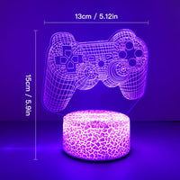 1 x RAW Customer Returns ZQX 3D Night Light for Kids, 2 Pack 3D Illusion Lamp Game Controller and Headphones LED Decoration Lamp Battery 16 Colors with Remote Control - Christmas Birthday Gifts for Boys Girls - RRP €19.99