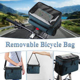 1 x RAW Customer Returns efuturetime bicycle frame bag handlebar bag 5.3L, bicycle cell phone bag waterproof with touchscreen, bicycle bag front handlebar mountain bike, bicycle handlebar bags for e-bike, blue - RRP €20.99