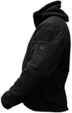 1 x RAW Customer Returns TACVASEN Men s Fleece Jacket Military Outdoor Windproof Jacket with Hood - Size XXL, black - RRP €58.46