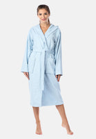 1 x RAW Customer Returns Ladeheid women s terry bathrobe made of 100 organic cotton LA40-225 light blue P14 , M  - RRP €42.85