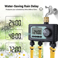 1 x RAW Customer Returns HiOazo irrigation computer, 4 outputs, 4 irrigation programs per day, automatic and time-saving irrigation, manual irrigation control, rain delay - RRP €70.99