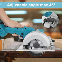 1 x RAW Customer Returns Brushless mini circular saw, hand-held circular saw for Makita 18 V Li-Ion battery with 4 saw blades 125mm , 1800 W copper motor can cut diagonally 8500RM min multifunctional saw for woodworking - RRP €68.84