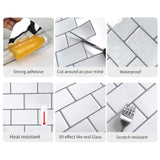 1 x RAW Customer Returns WoStick 10-piece white tile sticker kitchen back wall adhesive tiles self-adhesive metro 3d kitchen bathroom 30.5 x 30.5 cm  - RRP €36.88