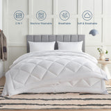 1 x RAW Customer Returns WAVVE duvet 240x220 4 seasons 2 pieces - summer duvet 240x220cm 150gsm all year round duvet 220 x 240 300gsm winter duvet 450gsm, quilt breathable 220x240 for four seasons summer winter - RRP €62.99