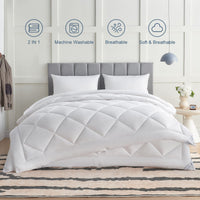 1 x RAW Customer Returns WAVVE Duvet Single Bed Four 4 Seasons 135x200 cm, Summer Duvet Set 150gsm 135 x 200 Spring Autumn 300gsm 200x135 Very Warm Winter Duvet Quilt 450gsm, White - RRP €33.26