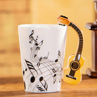 1 x RAW Customer Returns Guitar Shaped Ceramic Mug, 240ml Guitar Shaped Coffee Mug, Creative Coffee Mug, Interesting Coffee Mug, Cute Water Mug, Coffee Mug for Gift - RRP €17.09