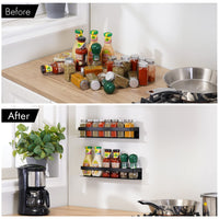 1 x RAW Customer Returns KES Spice Rack Wall Spice Holder Spice Organizer Kitchen Spice Storage Kitchen Shelf Spices 40 cm 2 Pieces Matt Black Wall Mounted, KSR401S40-BK-P2 - RRP €40.12