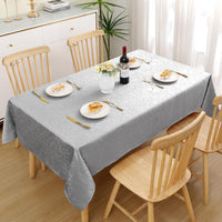 1 x RAW Customer Returns Homaxy Tablecloth Washable Rectangular 130x200cm Polyester Tablecloth Tablecloth Jacquard Table Linen Ornaments Dirt-Repellent Easy-Care, Grey - RRP €18.9