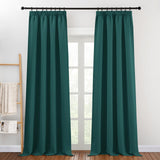 1 x RAW Customer Returns PONY DANCE Extra Long Curtains and Drapes Heat-Insulating Blackout Curtain for Rail System Set of 2 H 260 x W 140 cm Thermal Curtains Against Cold Living Room Curtain Dark Green Opaque - RRP €50.53